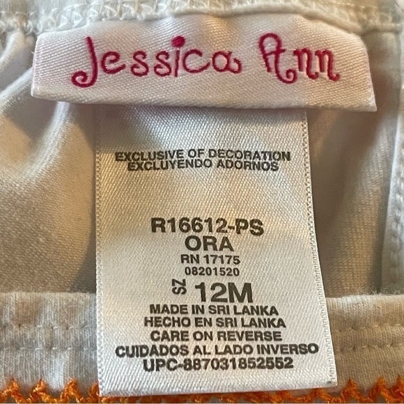 Jessica Ann Baby Girl Easter Outfit bunny ruffled bottoms size 12 months - Picture 6 of 10